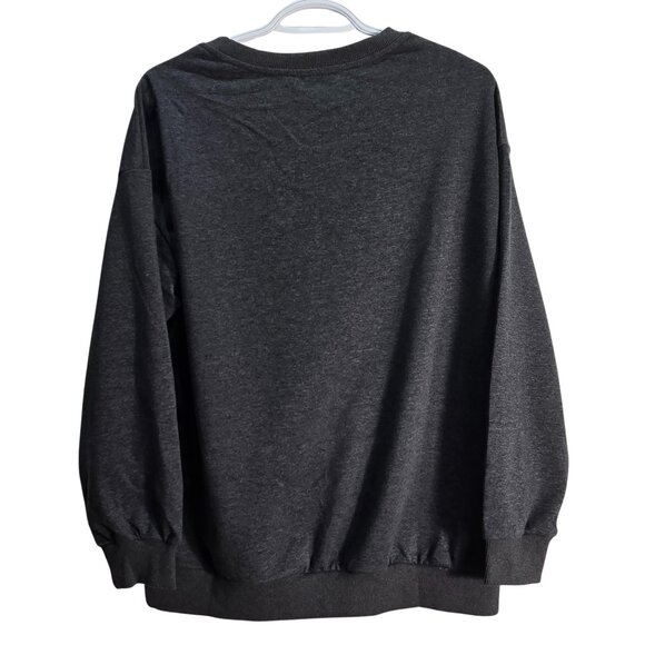 NWOT Gray "Oh Come Let Us Adore Him" Christmas Tree Graphic Sweatshirt - Medium - Picture 2 of 6